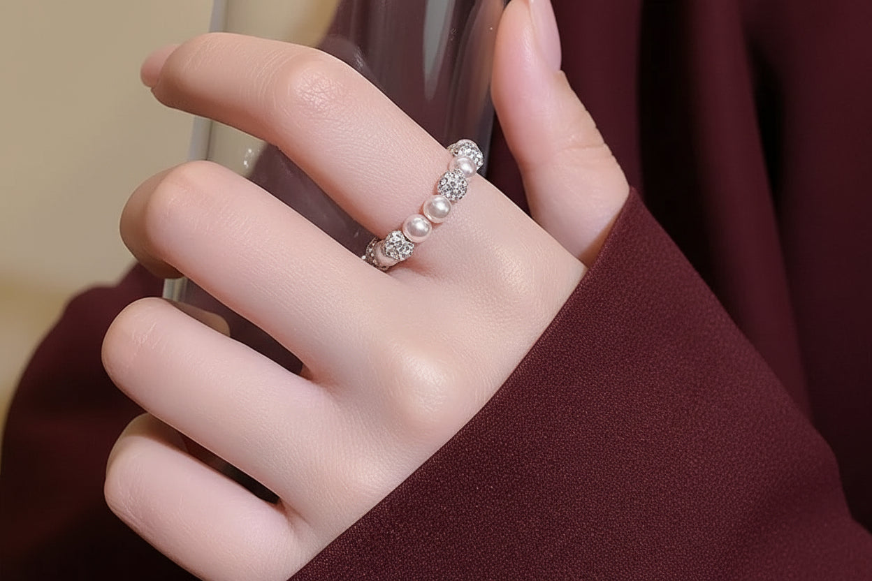Josi Pearl Zircon Stack Ring - JG-618