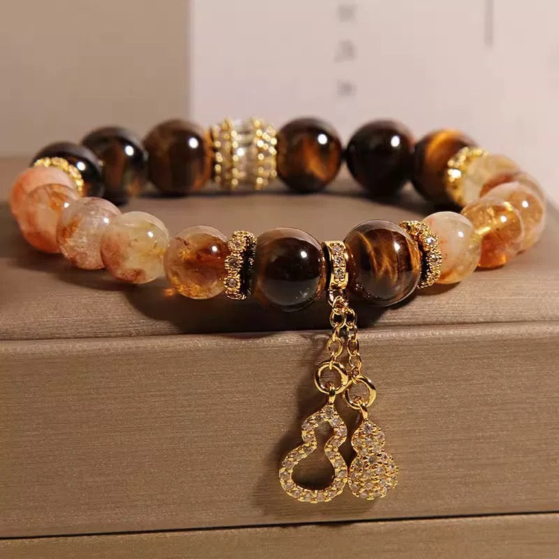 JOSI Golden Fortune — Citrine & Tiger Eye Crystal Bracelet JG202
