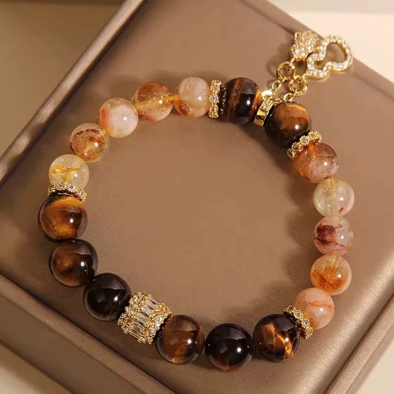 JOSI Golden Fortune — Citrine & Tiger Eye Crystal Bracelet JG202