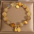 JOSI Lunar Gold — Golden Rutile & Moonstone Crystal Bracelet JG207