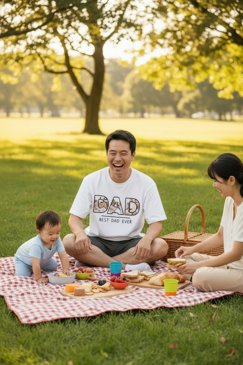 白色款 DAD Tee 黑边 野餐