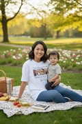 白色款 MOM Tee 黑边 野餐