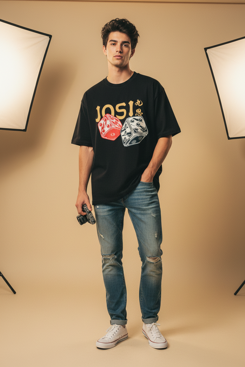 男模特 黑色骰子Tee